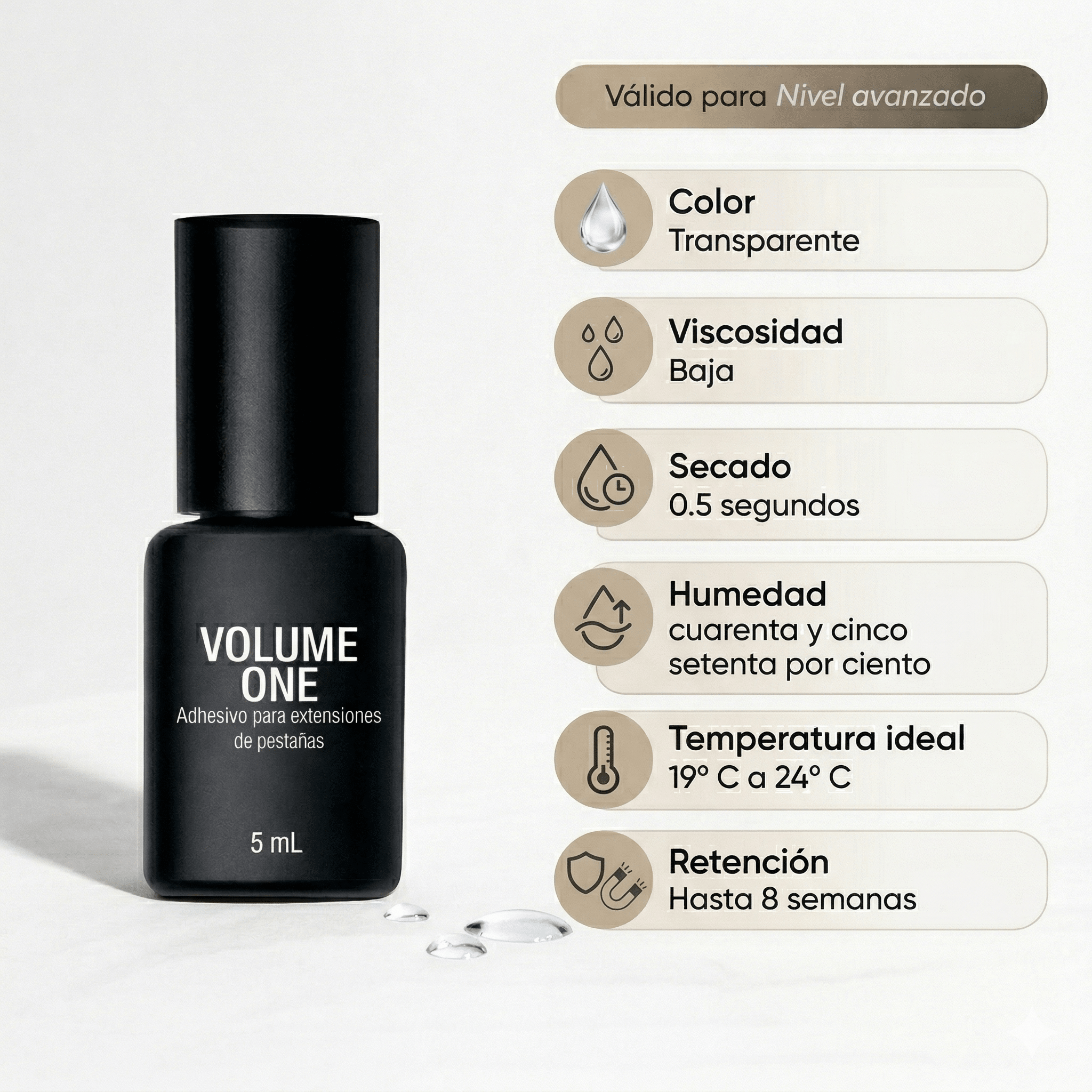 Pegamento Volume One (Transparente) Secado de 0.5 seg Beauty lash - Top Pestañasbeauty lash