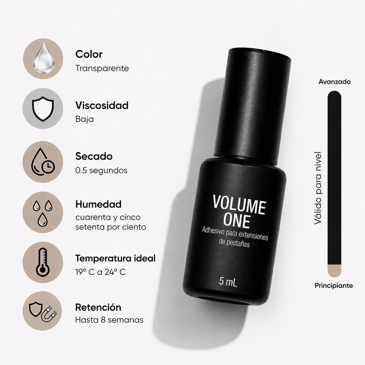 Pegamento Volume One (Transparente) Secado de 0.5 seg Beauty lash - Top Pestañasbeauty lash