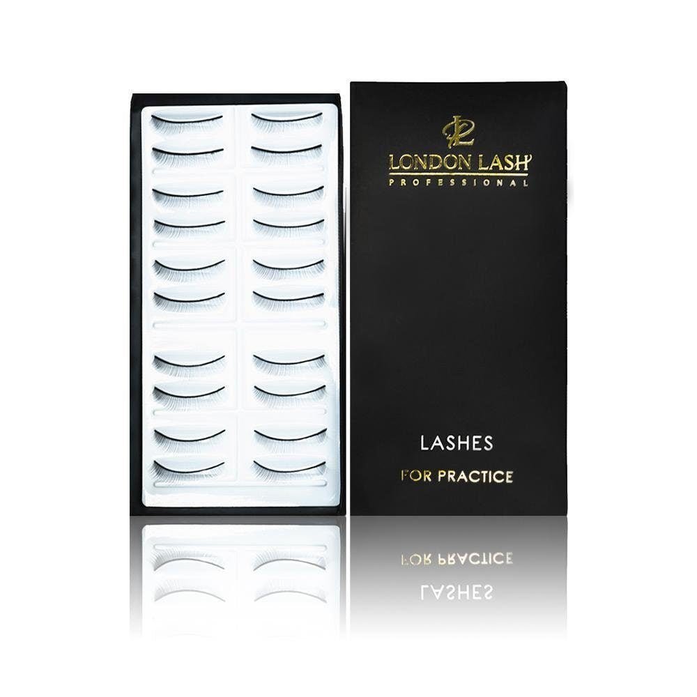 Pestañas en tira para practicar 10 pares/caja "London Lash Pro" (pegar en un maniquí o trozo de papel) - Top PestañasLondon Lash Pro