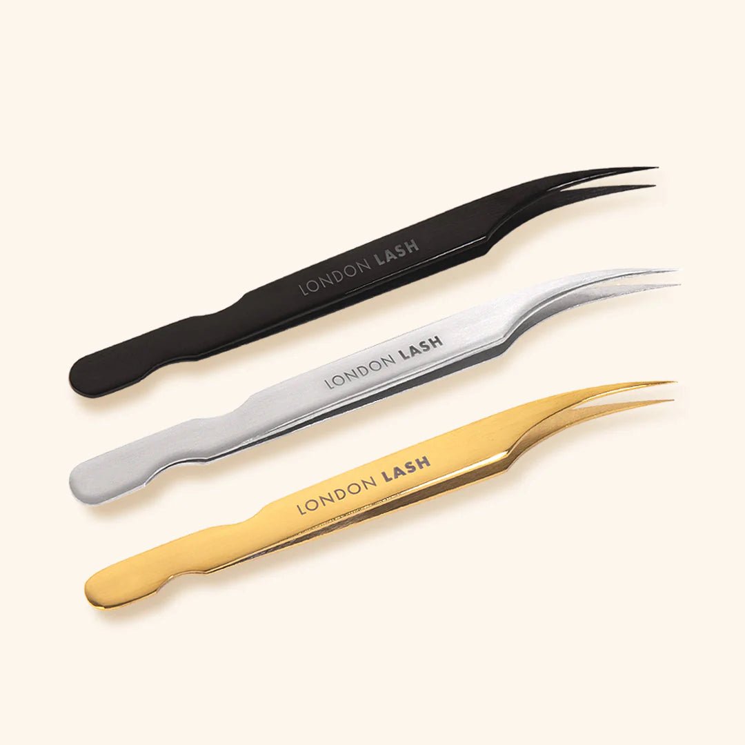 Pinzas Anguladas de Aislamiento para Extensiones de Pestañas London Lash - Top PestañasLondon Lash Pro