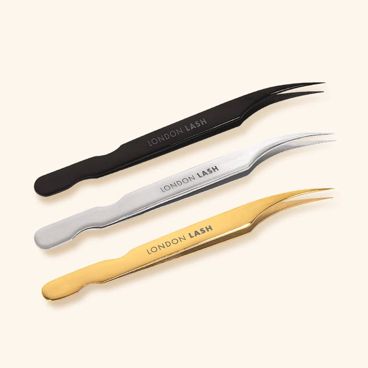 Pinzas Anguladas de Aislamiento para Extensiones de Pestañas London Lash - Top PestañasLondon Lash Pro