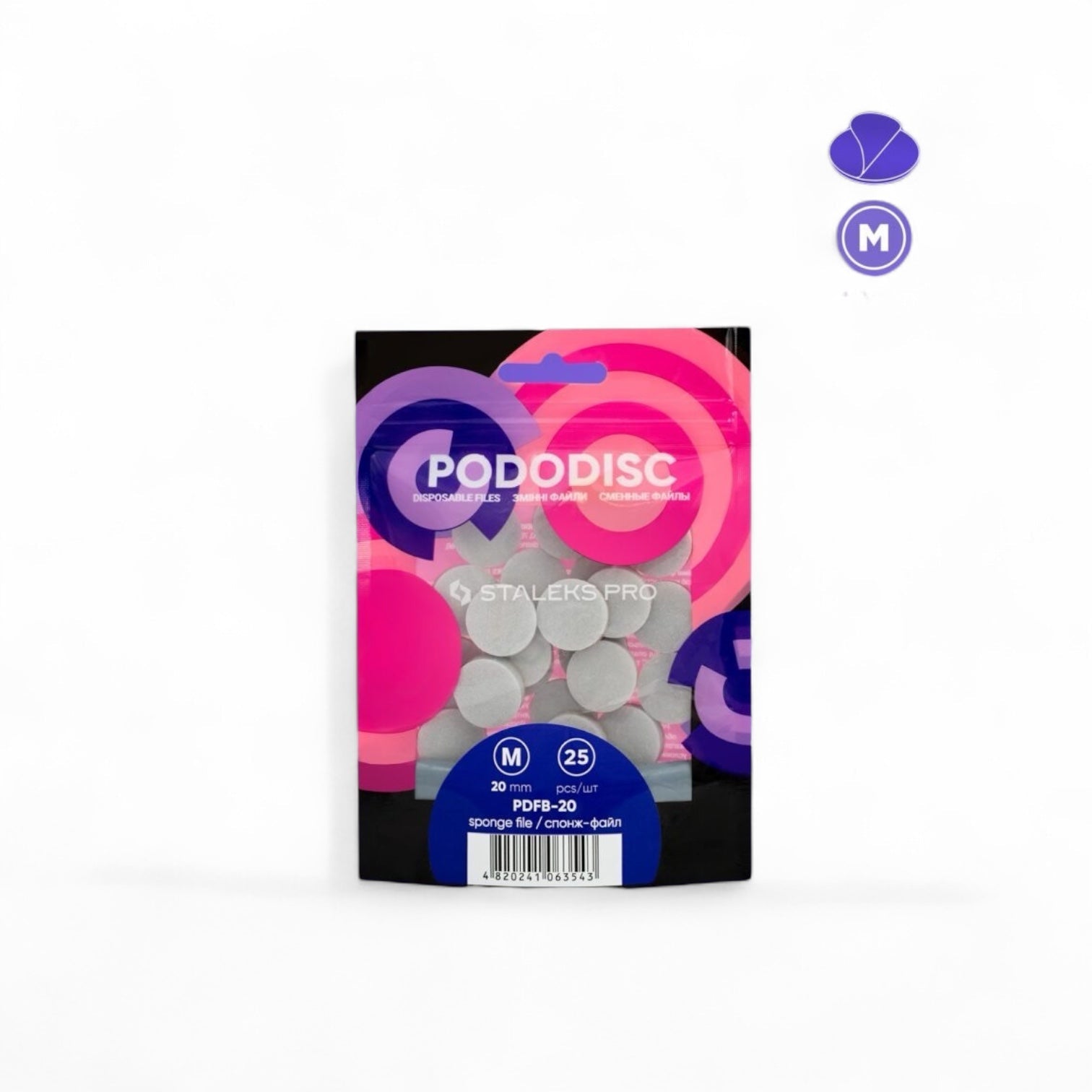 Repuestos con base de esponja para disco para pedicura PODODISC STALEKS PRO M, (25 pzas.) - Top PestañasStaleks