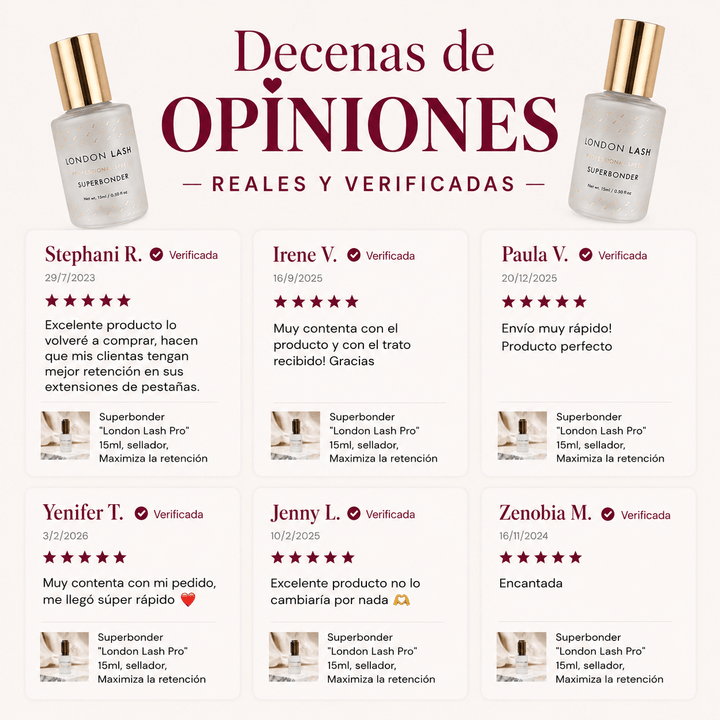 Superbonder "London Lash Pro" 15ml, sellador, Maximiza la retención - Top PestañasLondon Lash Pro