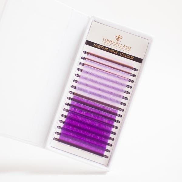 Extensiones color Morado intenso/Morado claro MIX "London Lash Pro - Top PestañasLondon Lash Pro