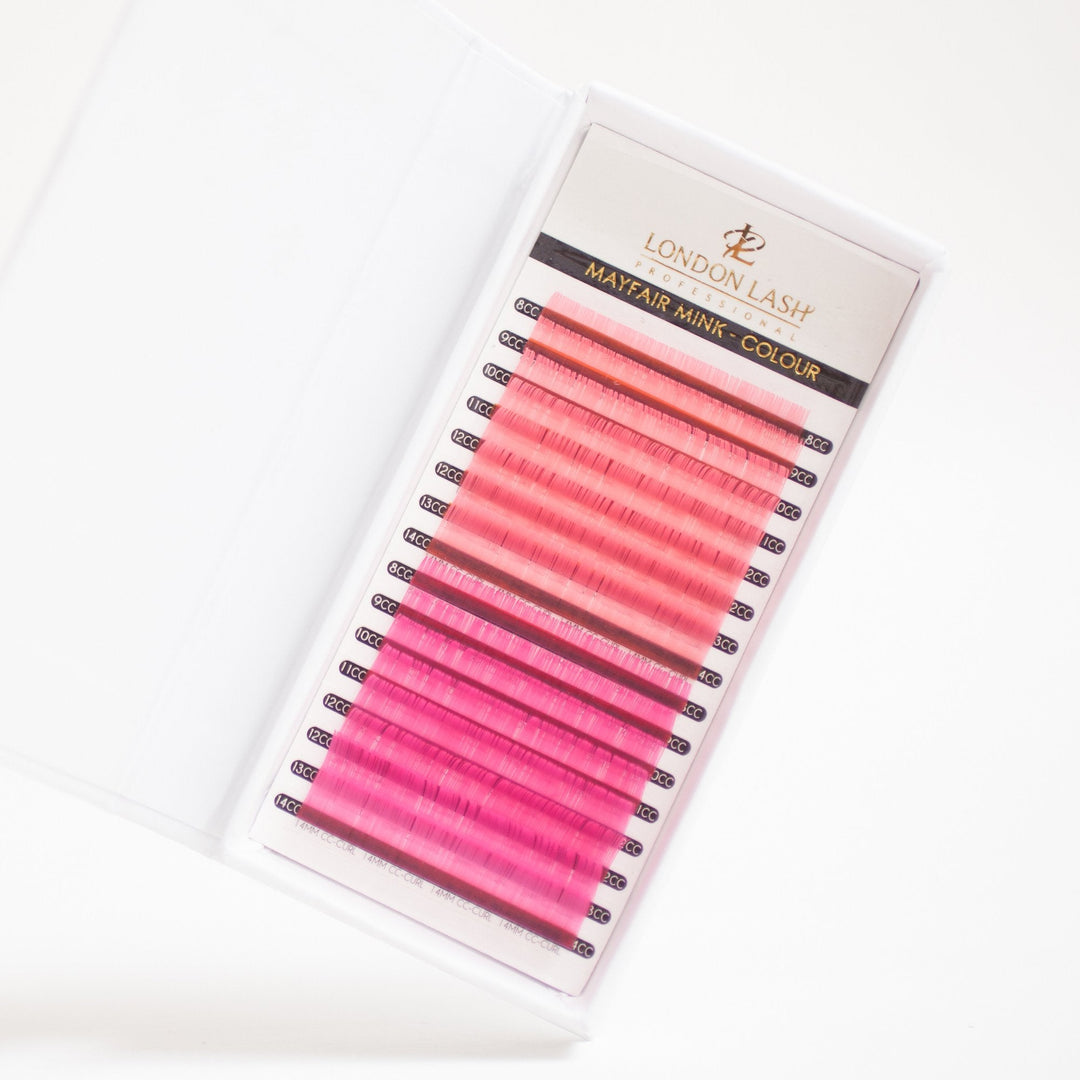 Extensiones color Rosa claro/Rosa intenso grosor 0,07 MIX "London Lash Pro - Top PestañasLondon Lash Pro